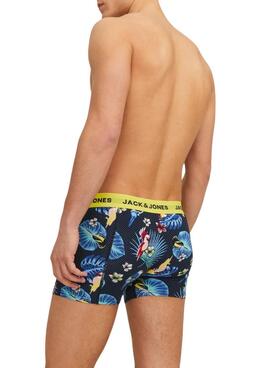 Pack Boxers Jack and Jones Flower Bird para hombre