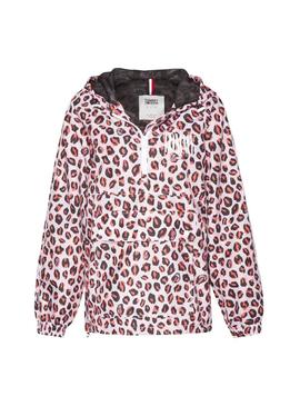 Canguro Tommy Jeans Leopard Print Rosa Mujer