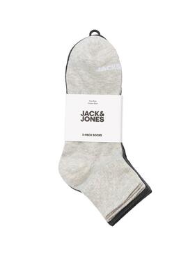 Pack calcetines Jack and Jones Cluca gris para hombre