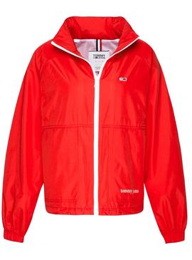 Cazadora Tommy Jeans Recycled Rojo Mujer
