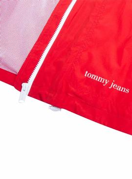 Cazadora Tommy Jeans Recycled Rojo Mujer