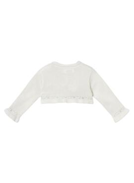 Chaqueta Mayoral tricot básica blanco recién nacido