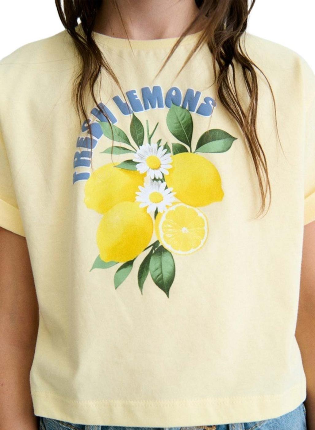 Camiseta Mayoral Fresh Lemons amarillo para niña