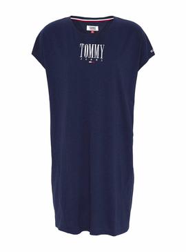 Vestido Tommy Jeans Graphic Seam Azul Mujer