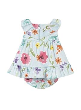 Vestido cubrepañal Mayoral estampado floral para recién nacida