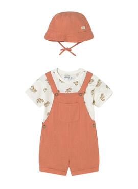 Conjunto con peto Mayoral Camaleón naranja para niño