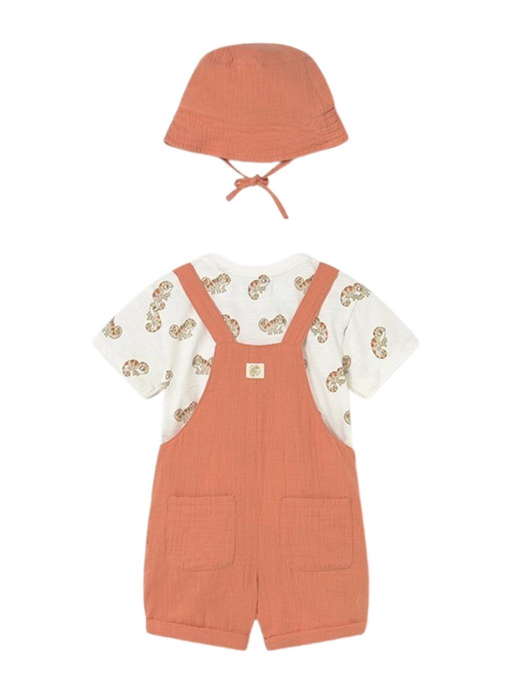 Conjunto con peto Mayoral Camaleón naranja para niño
