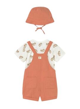 Conjunto con peto Mayoral Camaleón naranja para niño