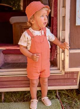 Conjunto con peto Mayoral Camaleón naranja para niño