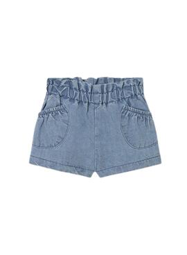 Shorts Mayoral denim bolsillos azul para recién nacida