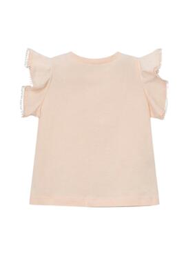 Camiseta Mayoral puntillas rosa para niña