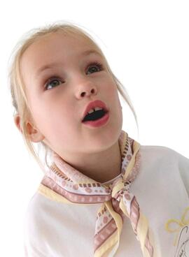 Camiseta Mayoral con bandana beige para niña