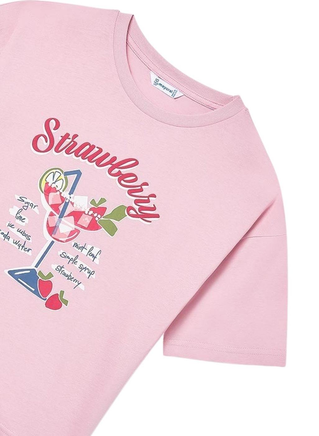 Camiseta Mayoral Cóctel rosa para niña