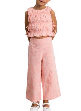 Conjunto Mayoral bordado rosa para niña