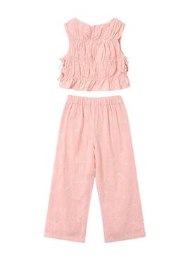 Conjunto Mayoral bordado rosa para niña