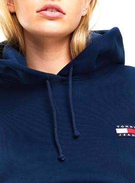 Sudadera Tommy Jeans Badge Hoodie Marino Mujer