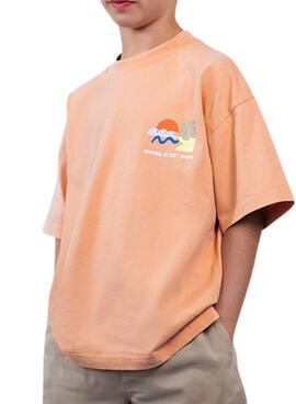 Camiseta Mayoral Búho Barcelona sol y playa coral para niño