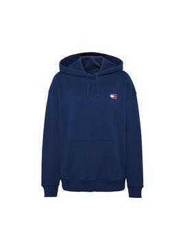 Sudadera Tommy Jeans Badge Hoodie Marino Mujer