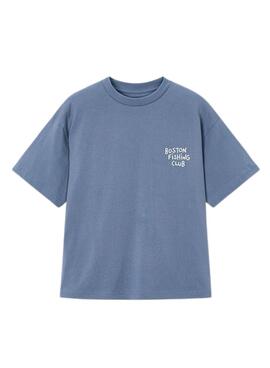 Camiseta Mayoral Boston Fishing Club azul medio para niño