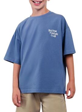 Camiseta Mayoral Boston Fishing Club azul medio para niño
