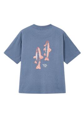 Camiseta Mayoral Boston Fishing Club azul medio para niño