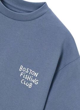 Camiseta Mayoral Boston Fishing Club azul medio para niño