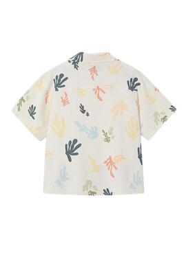 Camisa m/c punto estampada Nata