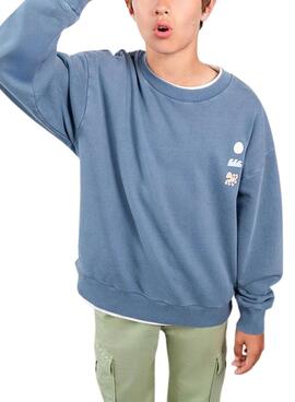 Sudadera Mayoral azul medio estampado trasero para niño