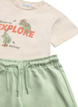 Conjunto Mayoral tres piezas camaleón verde para bebé niño