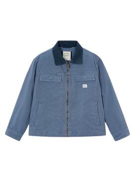 Cazadora Mayoral azul medio cuello contraste para niño