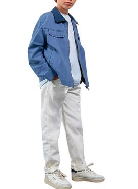 Cazadora Mayoral azul medio cuello contraste para niño