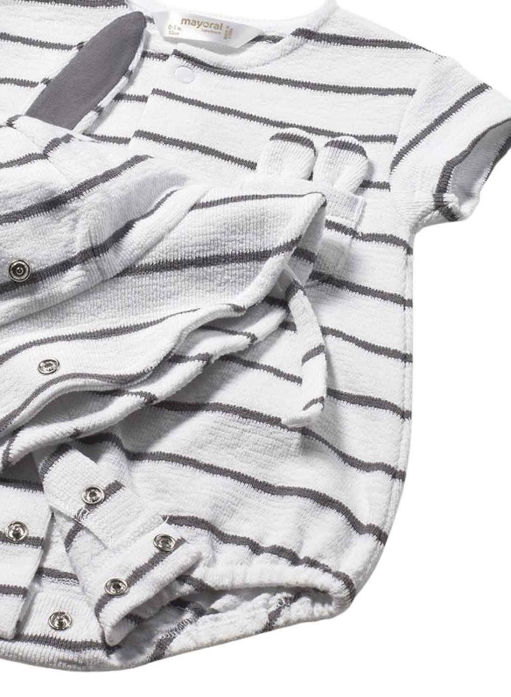 Pelele Mayoral rayas con gorro orejitas para bebé niño
