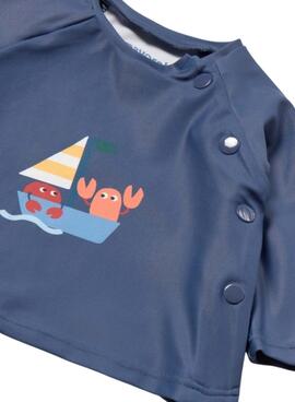 Conjunto Mayoral baño azul marino con gorro para bebé