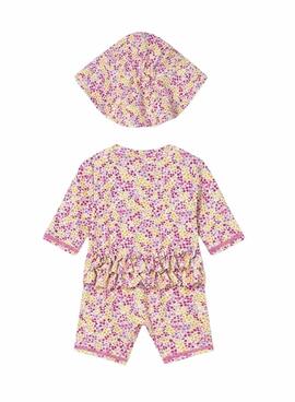 Bañador Mayoral estampado floral multicolor con gorro para bebé