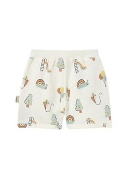 Conjunto Mayoral dos bermudas estampada y verde agua para bebé