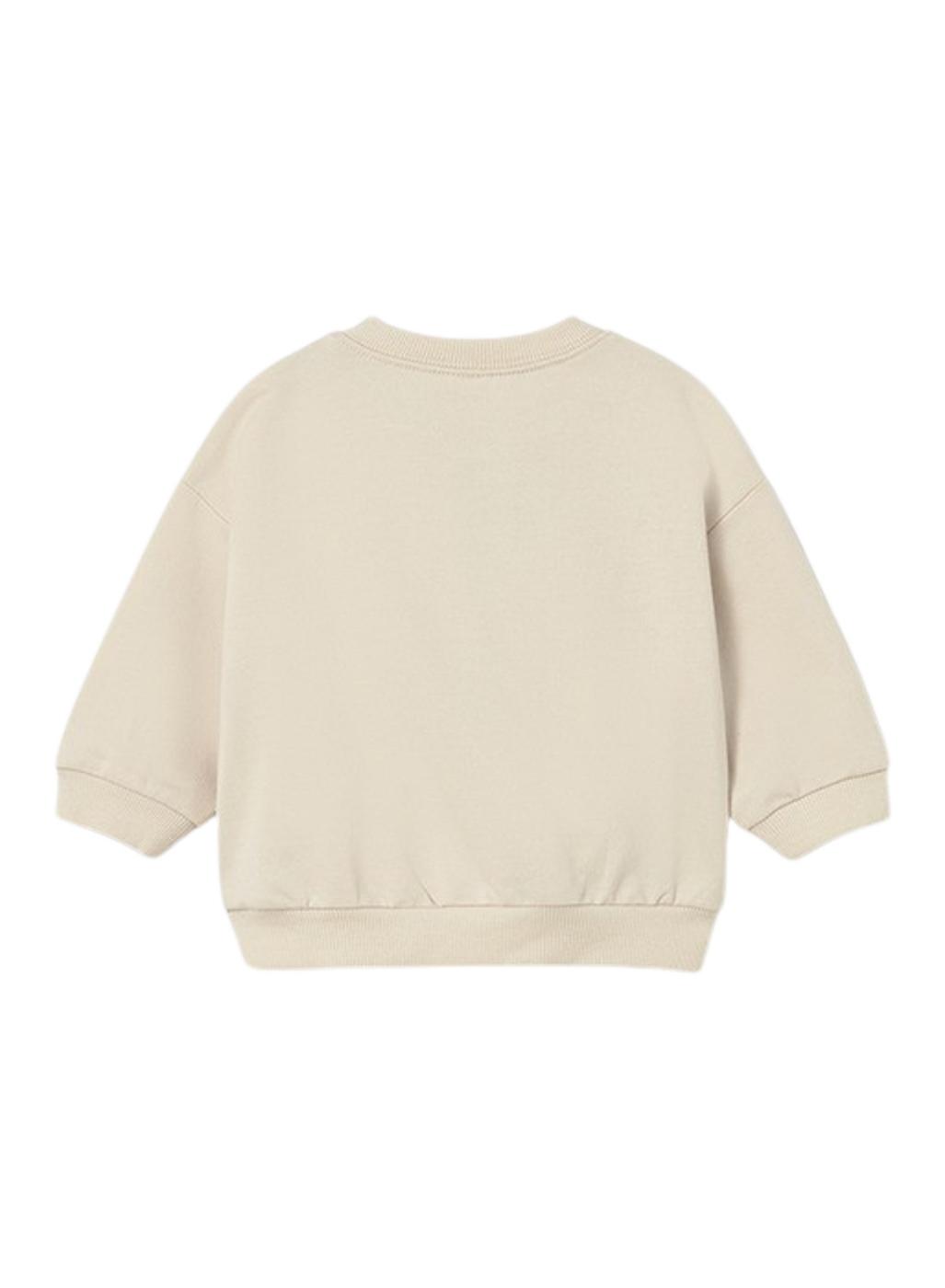 Sudadera Mayoral beige dibujo delantero para bebé