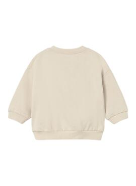 Sudadera Mayoral beige dibujo delantero para bebé
