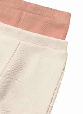 Conjunto Mayoral dos leggings beige y rosa para bebé