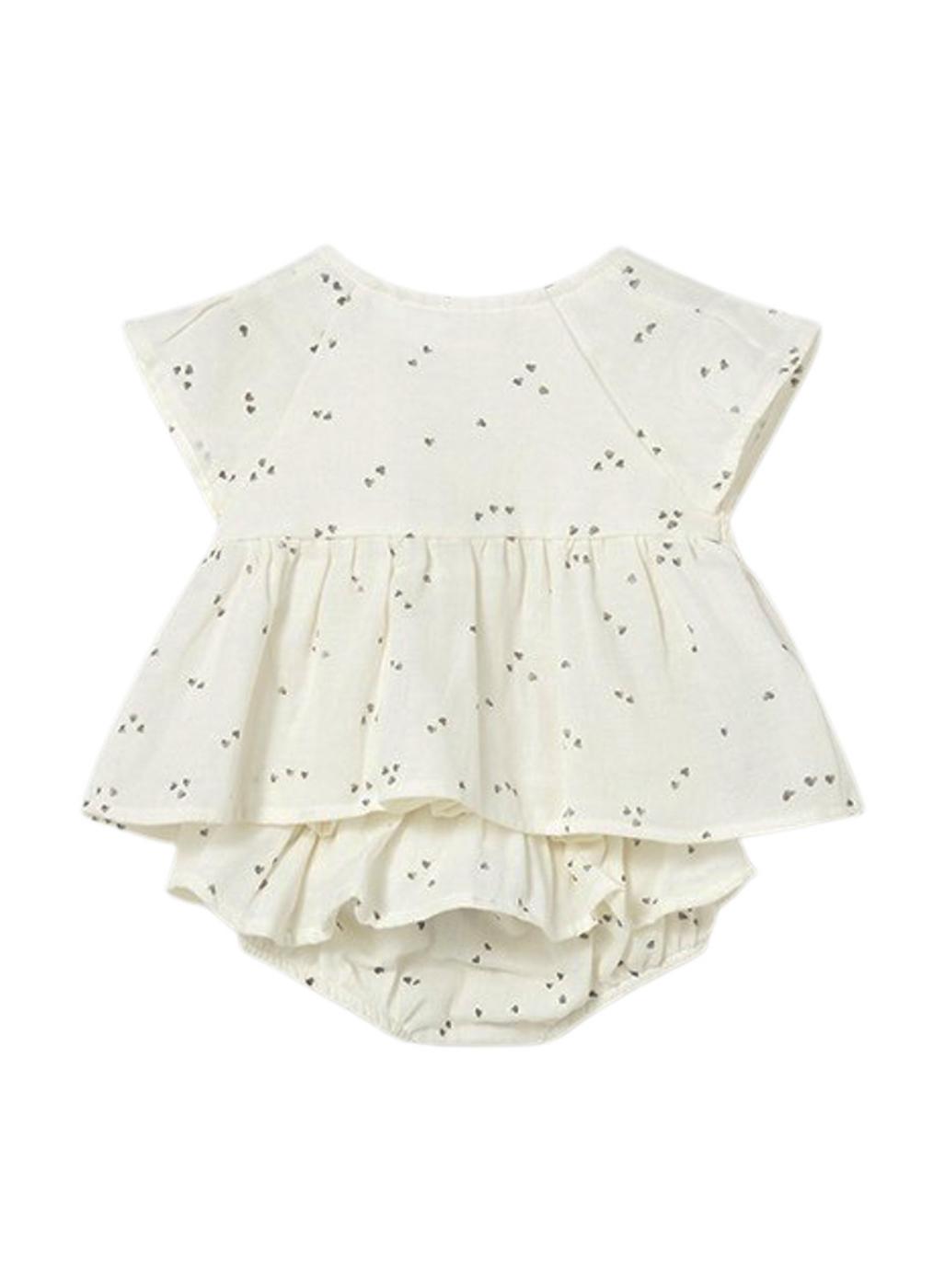 Conjunto Mayoral blusa y cubrepañal crudo estampado para bebé