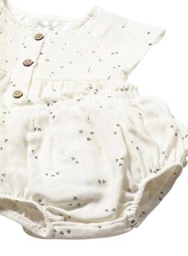 Conjunto Mayoral blusa y cubrepañal crudo estampado para bebé