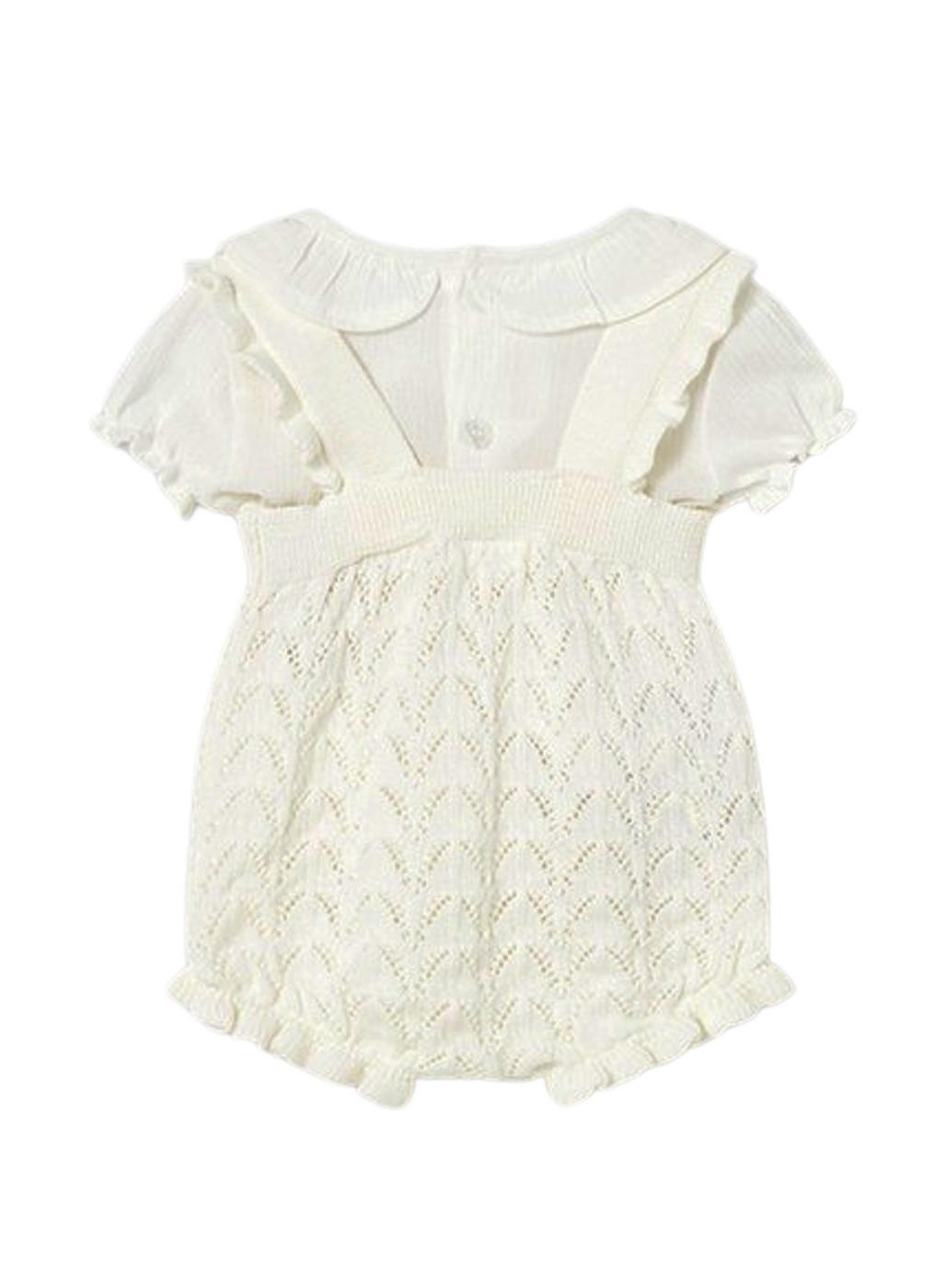 Pelele Mayoral de punto calado crudo para bebé