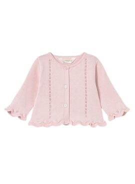 Conjunto Mayoral camiseta, chaqueta y cubrepañal rosa para bebé