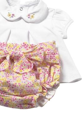 Conjunto Mayoral camiseta, chaqueta y cubrepañal amarillo para bebé