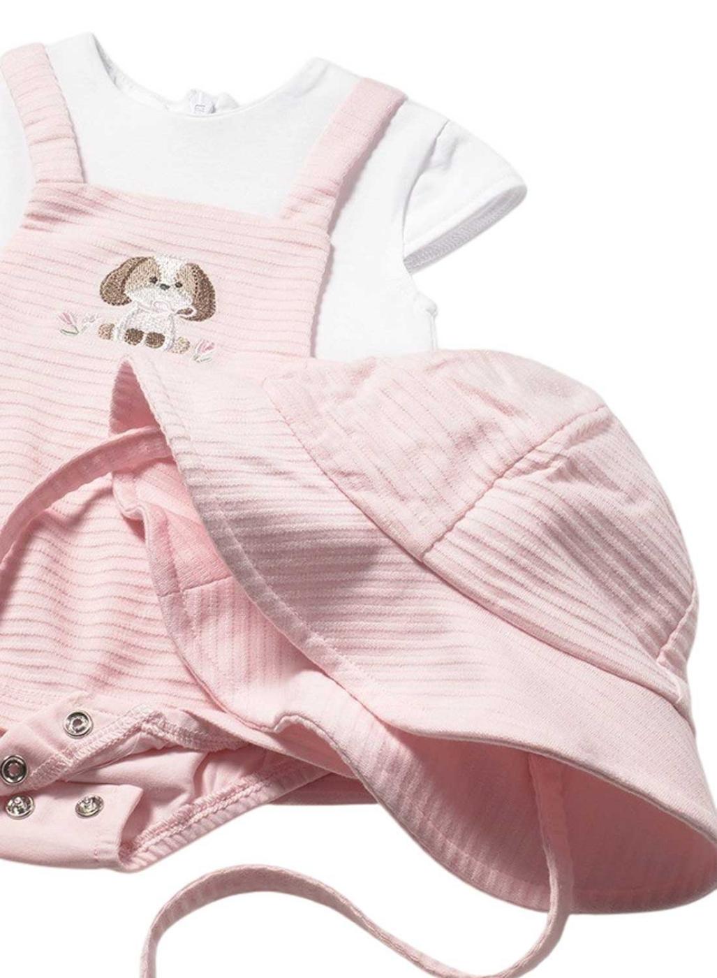 Conjunto Mayoral vestido body rosa con gorro para bebé