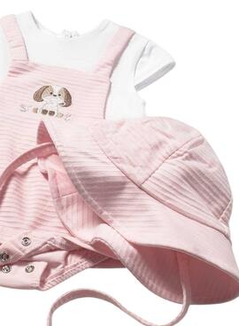 Conjunto Mayoral vestido body rosa con gorro para bebé