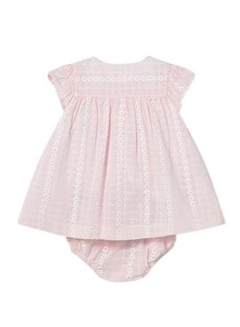 Conjunto Mayoral vestido y cubrepañal rosa para bebé