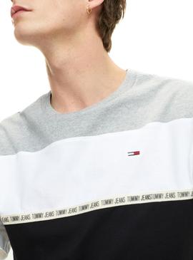 Camiseta Tommy Jeans Colorblocked Negro Hombre