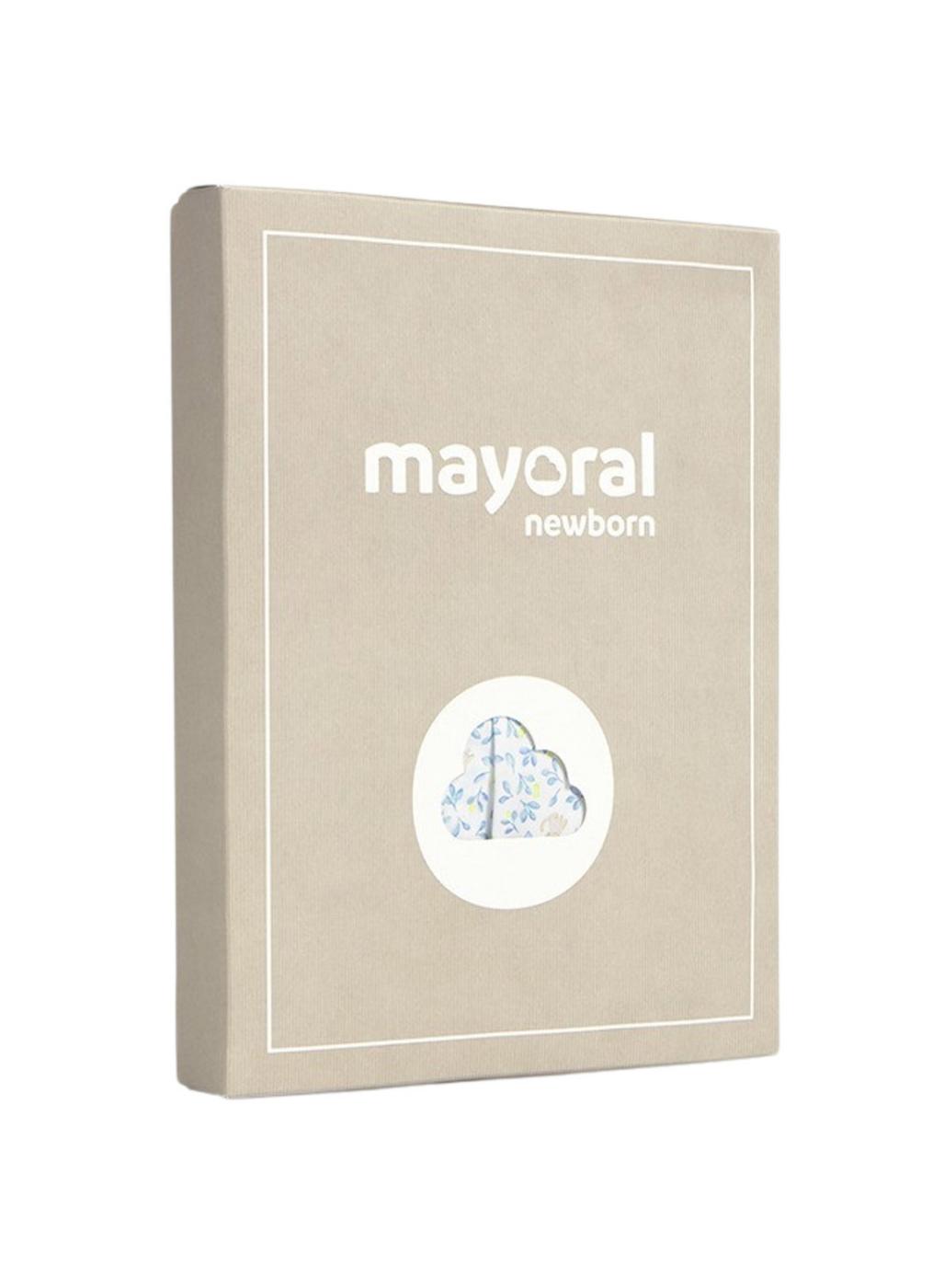 Conjunto Mayoral blusa estampada y cubrepañal azul para bebé