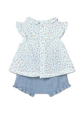 Conjunto Mayoral blusa estampada y cubrepañal azul para bebé