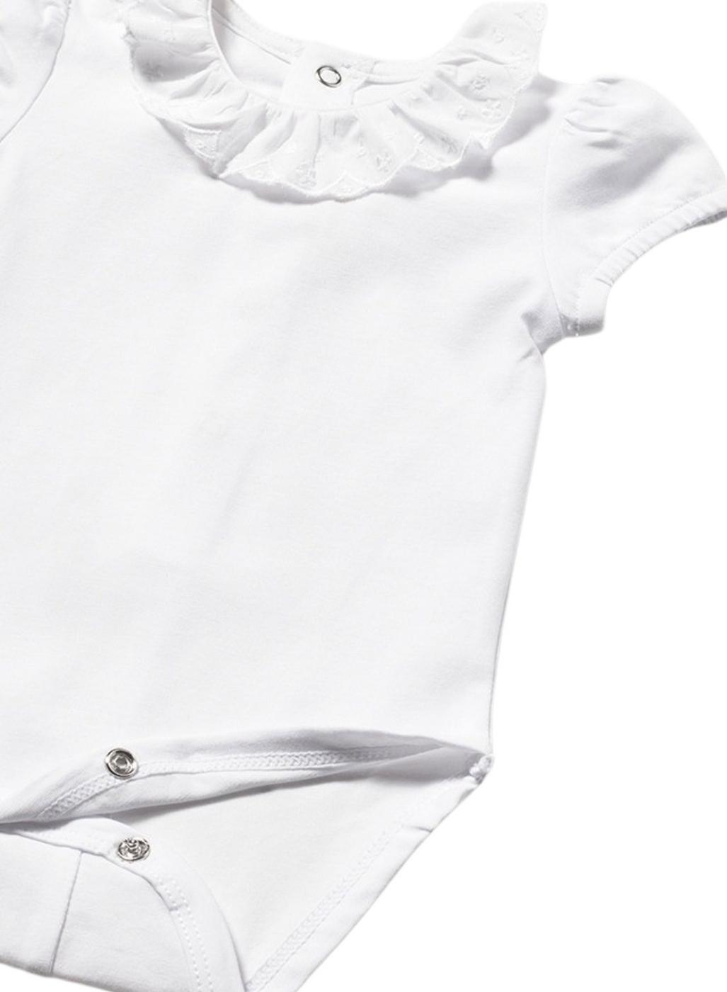 Body Mayoral blanco con cuello volante para bebé